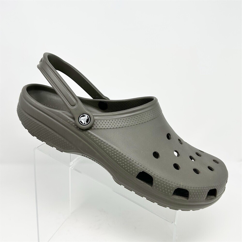 Crocs Classic Clog Unisex Slip-On Shoes Gray Pivot Heel Strap Comfort Size 16